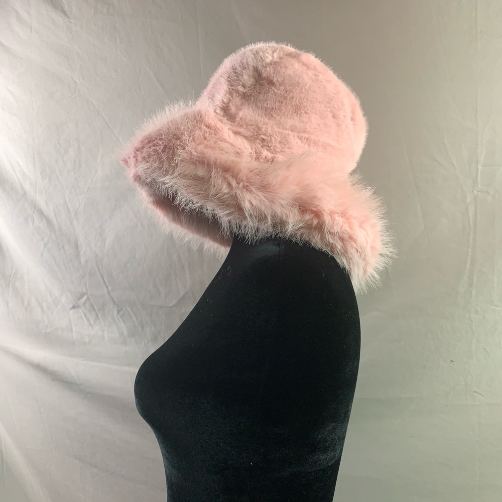 Pink Furry Bucket Winter Hat - Picture 6 of 8